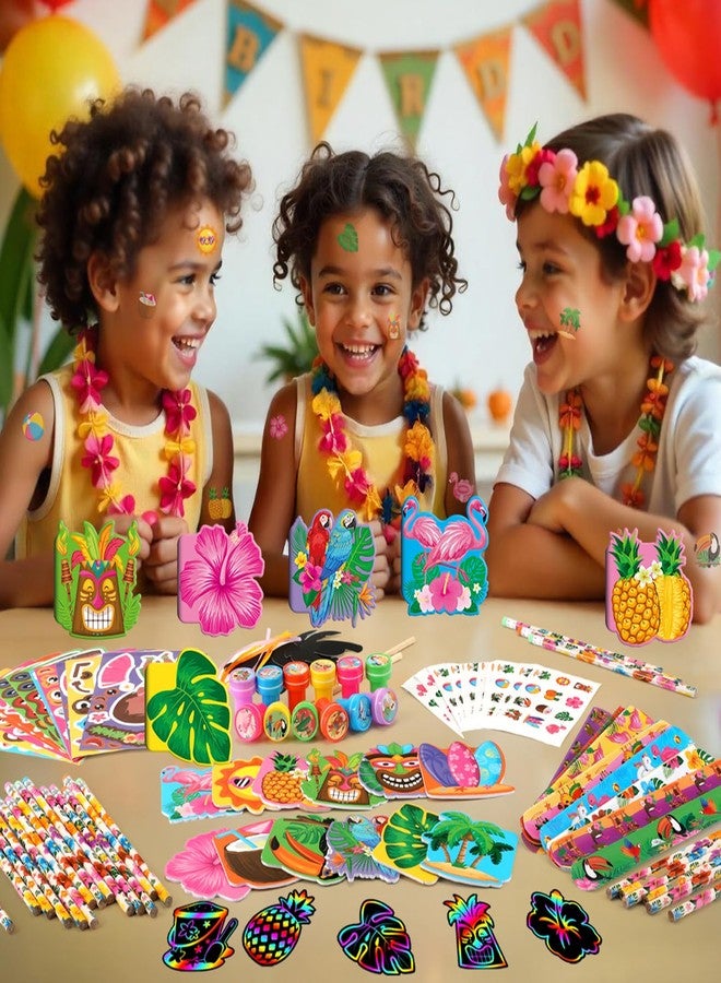 BenLouis 108Pcs Hawaiian Luau Party Favors Aloha Summer Tropical Tiki Theme School Stationery Set Bulk for Kids Beach Pool Birthday Party Goodie Bag Stuffers Classroom Gifts Rewards Pinata Filler - Image 5